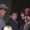 Beatrice Borromeo, la princesse Caroline de Hanovre, Charlotte Casiraghi et son fils Raphaël Elmaleh - La famille princière de Monaco au balcon du palais lors de la fête nationale monégasque, à Monaco, le 19 novembre 2017. © Dominique Jacovides/Bestimage