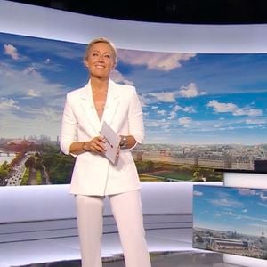 Dernier J.T de Anne-Sophie Lapix sur France 2 le 26 Avril 2025. © Capture d'ecran France TV via Bestimage